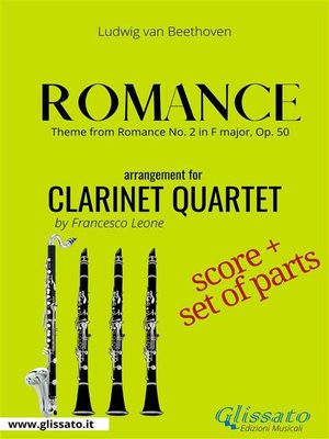 cover image of Theme from Romance --Clarinet Quartet score & parts